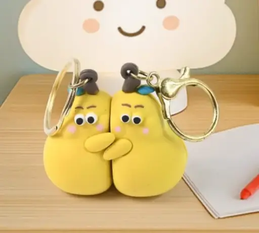 Twin Toon Charm 2 in 1 Cute Couple Keychain Set